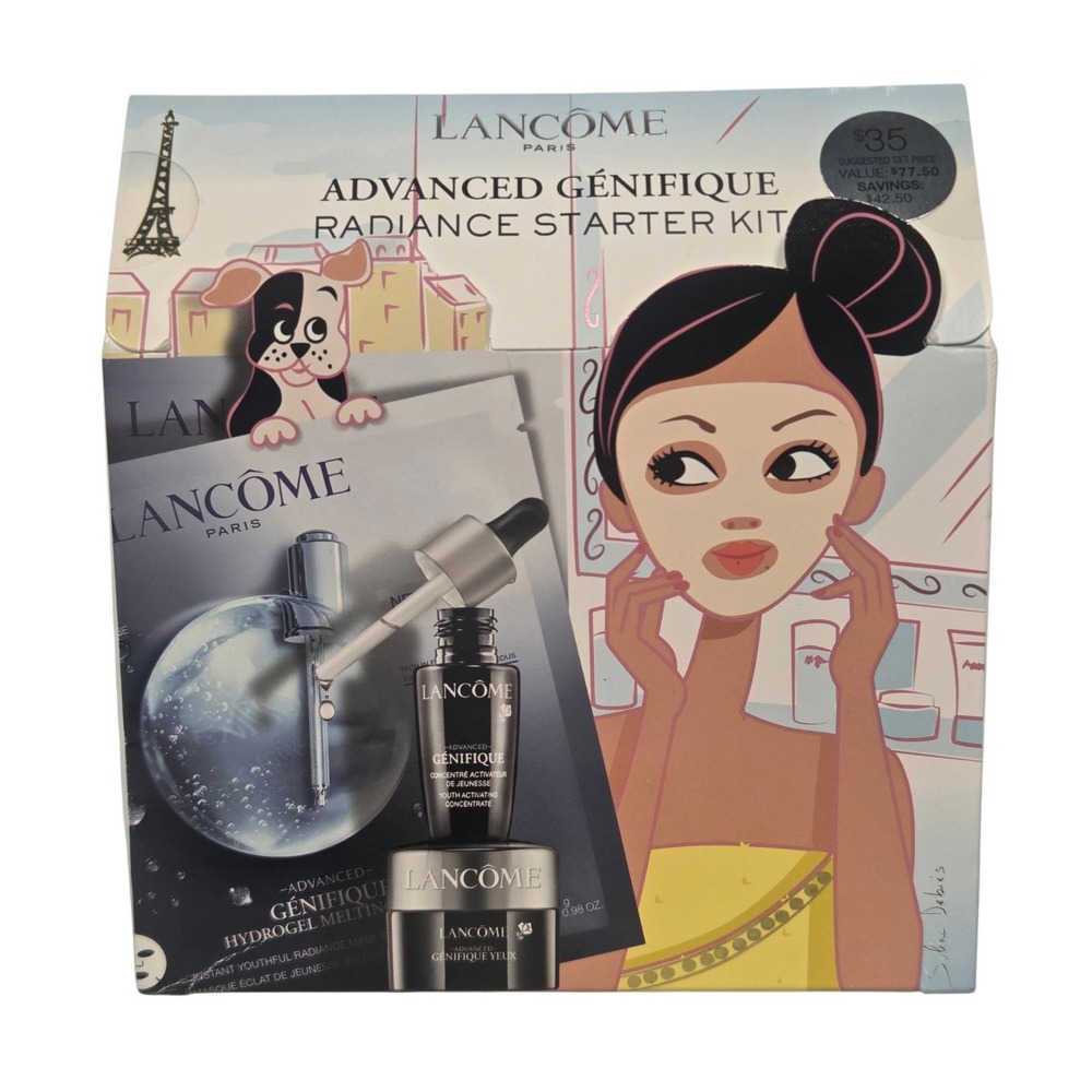 Lancome Advanced Genifique Radiance Starter Kit Blue Skincare Set New